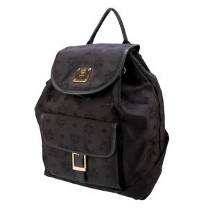 Mcm MADE IN GERMANY Vintage Jacquard Nylon Leather Backpack